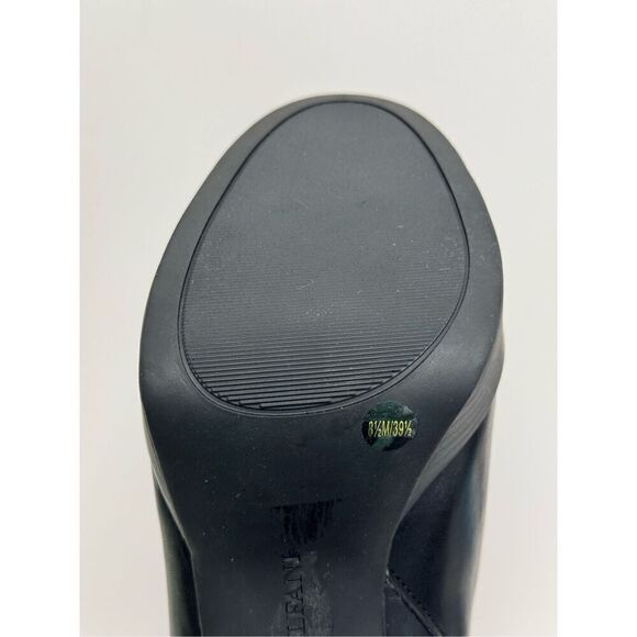 Alfani Boots Size 8.5 Black Almond Toe Faux Leather High Heel Side Zip NEW - Picture 9 of 10